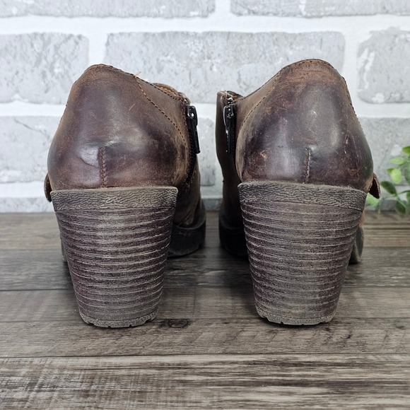 b.o.c Brown Leather Mary Jane Heels EU 41 Womens 9.5 Chunky Y2K 90s Shooties - Picture 6 of 9